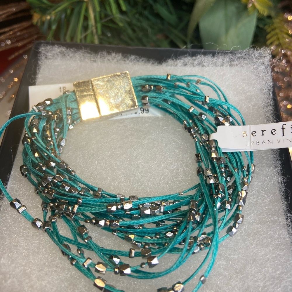 NWT Serafina urban Vintage Turquoise multi strand beaded bracelet